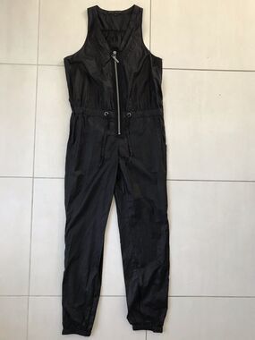 Erik Hart Zip Front Elastic Waist Belted Tank Jumpsuit